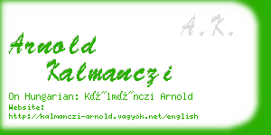 arnold kalmanczi business card
